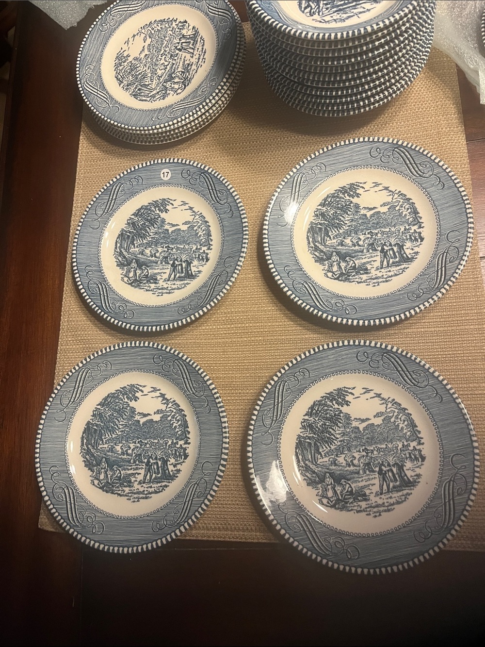 4 Vintage 1960’s currier & Ives earl Americana plate fall harvest